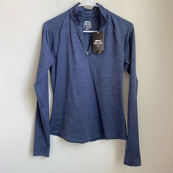 Slazenger Women's Golf Long Sleeve Quarter Zip Size XS in Navy - Picture 1 of 5